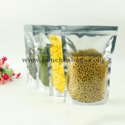 Custom Transparent matte finished material of plastic tea bag with zipper stand up plastic bag 