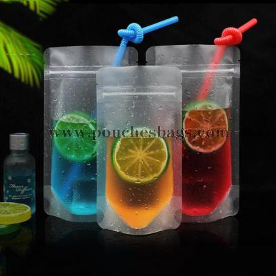 Drink Pouches with Straws stand up zipper bag 