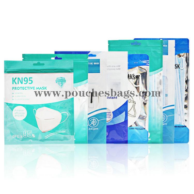 Wholesale plastic bags for mask custom printed ziplock pouch N95 disposable mask packaging bag