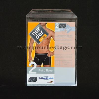 Custom transparent underwear plastic hook hanger bag garment packaging bag with hange