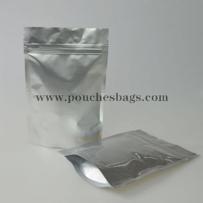 Custom Silver Metallized Zipper Pouch Bags 