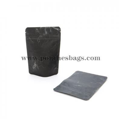 Black rice paper zipper bag