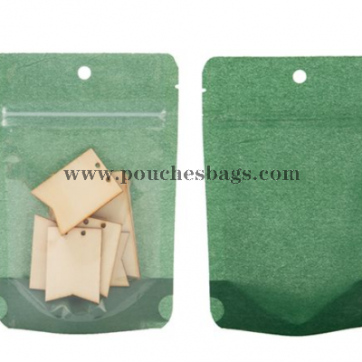 Harvest Green Rice Paper Backed Stand Up Pouch w/Hang Hole 