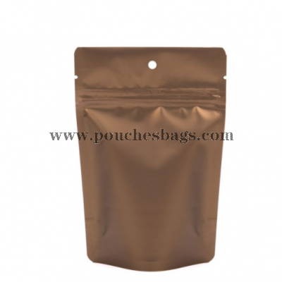  Bronze Metallized Stand Up Zipper Pouch with Hang Hole