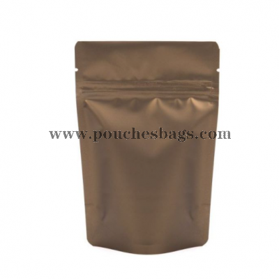 Stand up pouch with zipper in bronze