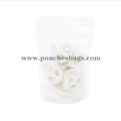 Rice Paper Stand Up Zipper Bag with Pretzels