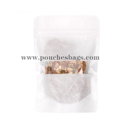  White Rice Paper Stand Up Zipper Pouch Bags