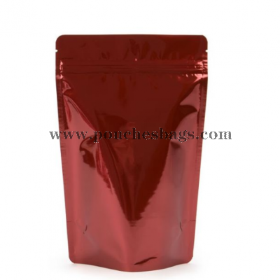 Red stand up zipper bag