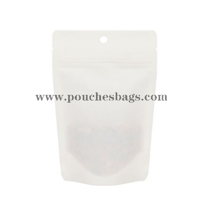 clear stand up pouch with hang hole