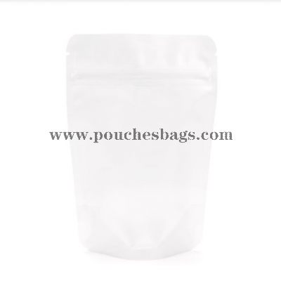 White matte stand up pouch