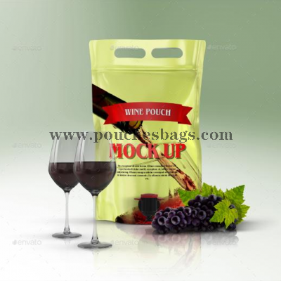 stand up wine pouch with handle