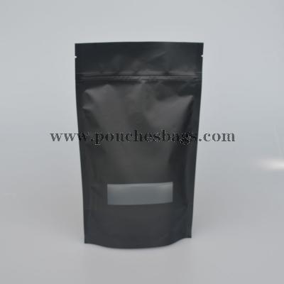 Customized black stand up pouches with window