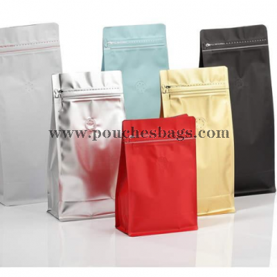 Stand up flat bottom pouch with zipper for food