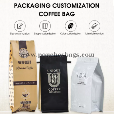 grinded coffee bags with zipper and valve custom factory manufacturers