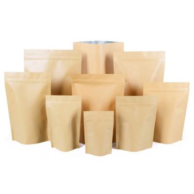 In Stock Packaging Bags Food Packing Bag Resealable Foil Zip Lock Bag Kraft Paper Coffee Stand Up Pouch