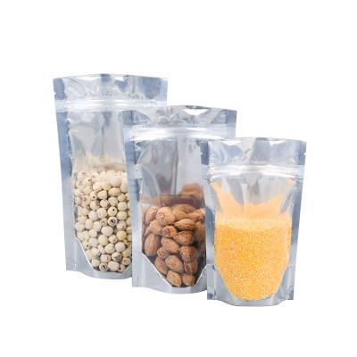 In Stock Packaging Bags Single-sided transparent aluminum foil yin and yang zipper lock food storage packaging bag with window