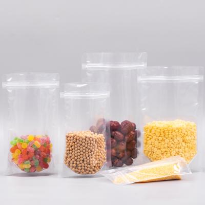 Rts in Stock Transparent Clear Recyclable Reusable Zip Lock Stand Up Pouch Snack Nut Packaging Plastic Clear Bag for Food