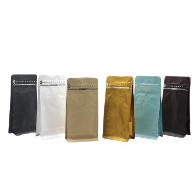 Hot Sale In Stock One Side Zipper Coffee Pouch Aluminum Foil Flat Bottom Pouch For Tea Chocolate Snack Plastic Packaging Bags